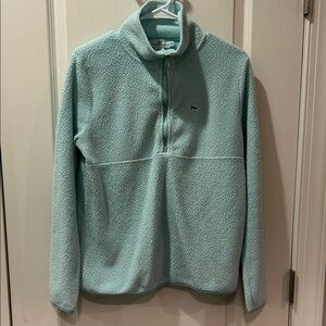 Vineyard Vines - M - Light Blue Sherpa 3/4 Zip Pullover